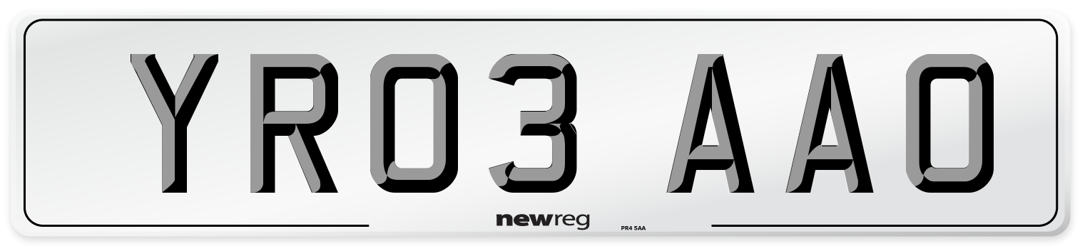 YR03 AAO Number Plate from New Reg